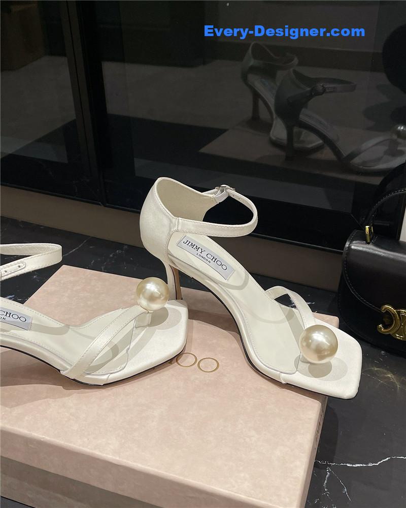 J1m*y Ch00 new rhinestone ball sandals