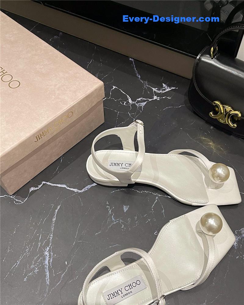 J1m*y Ch00 new rhinestone ball sandals