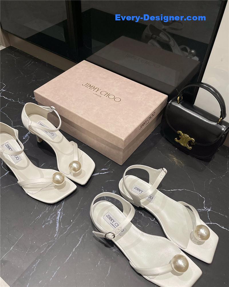 J1m*y Ch00 new rhinestone ball sandals