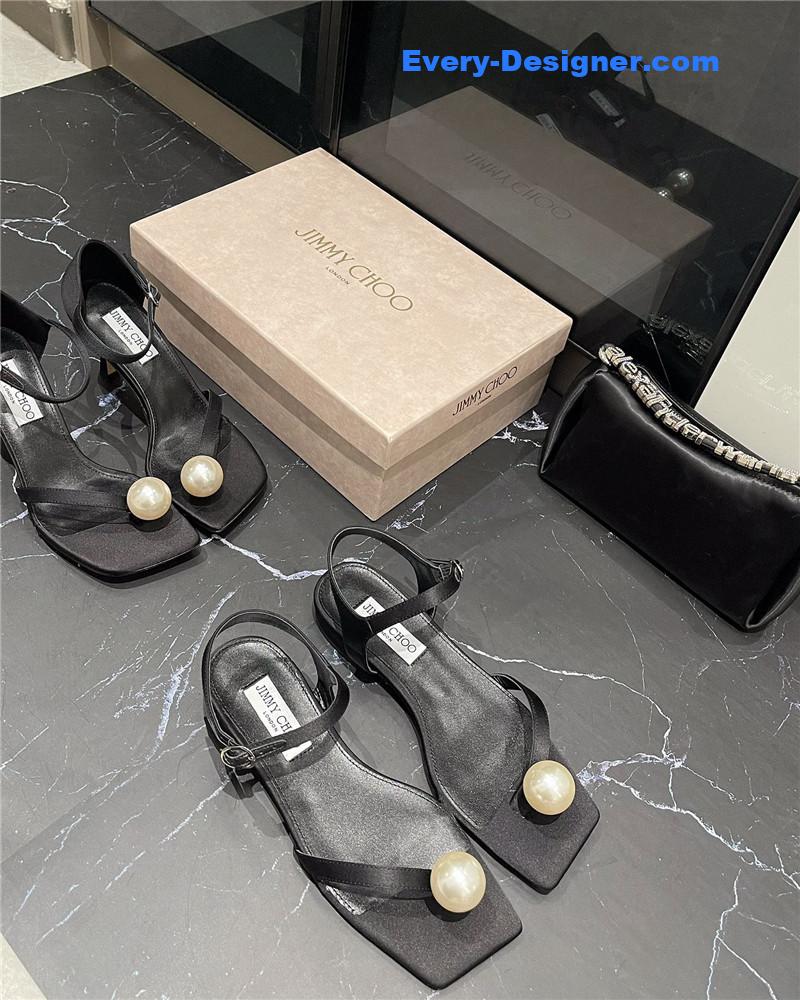 J1m*y Ch00 new rhinestone ball sandals
