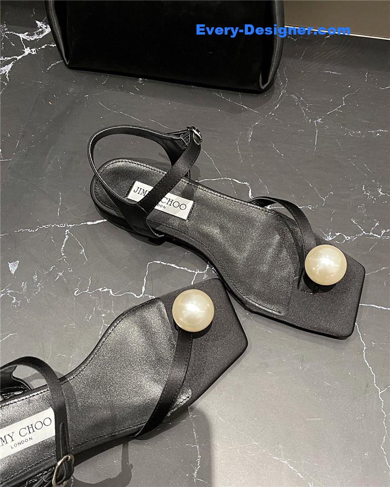 J1m*y Ch00 new rhinestone ball sandals