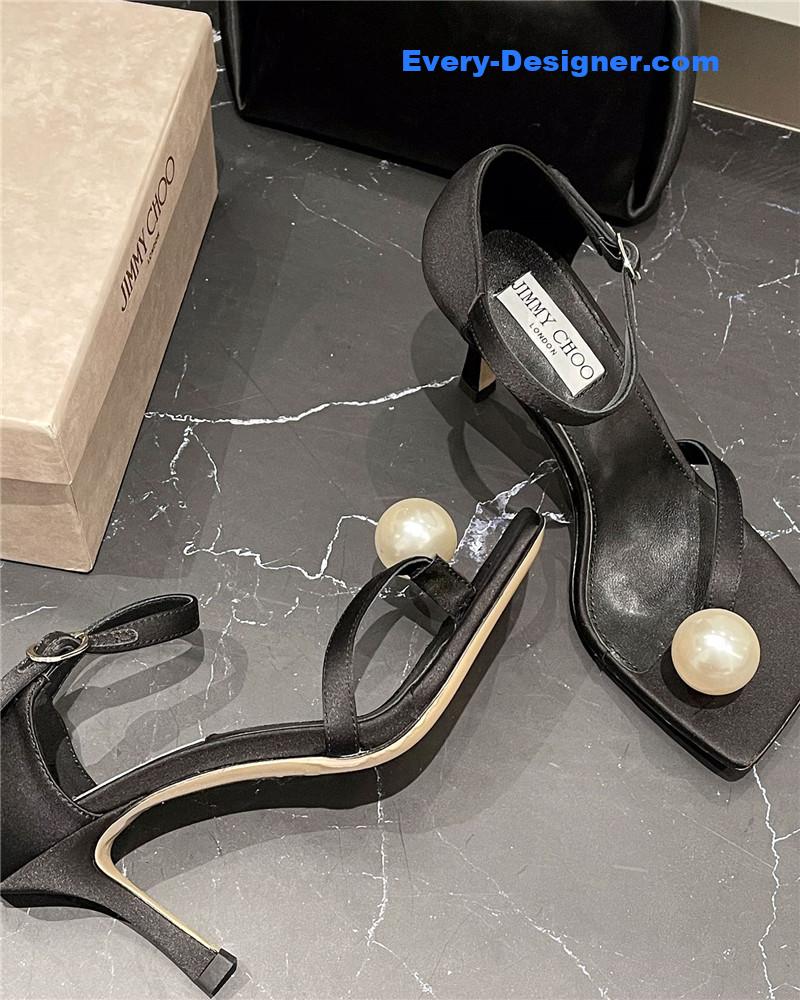 J1m*y Ch00 new rhinestone ball sandals