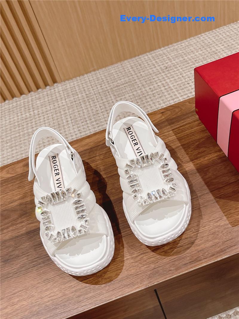 roger vivier D1am0nd buckle platform sandals