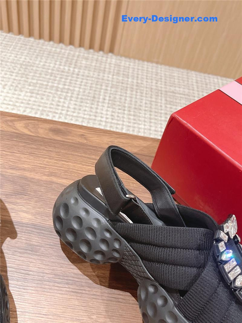 roger vivier D1am0nd buckle platform sandals