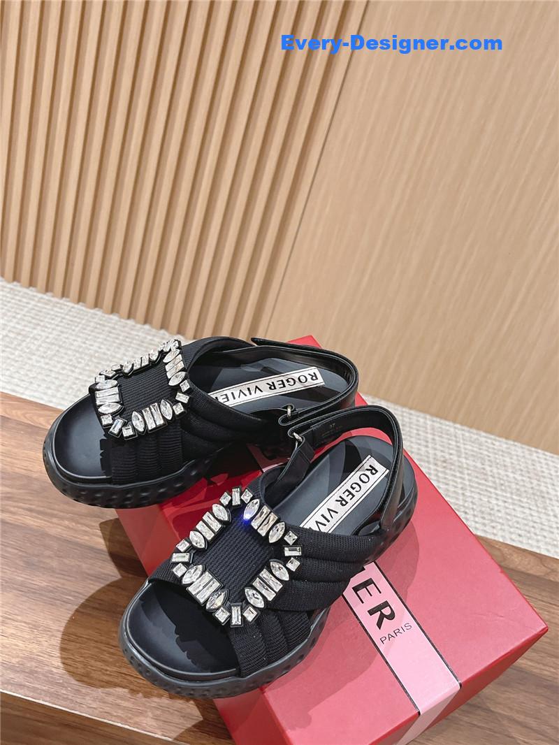 roger vivier D1am0nd buckle platform sandals