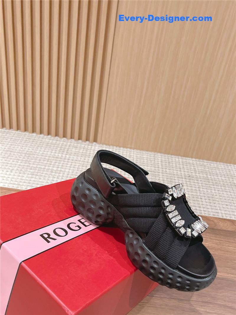 roger vivier D1am0nd buckle platform sandals