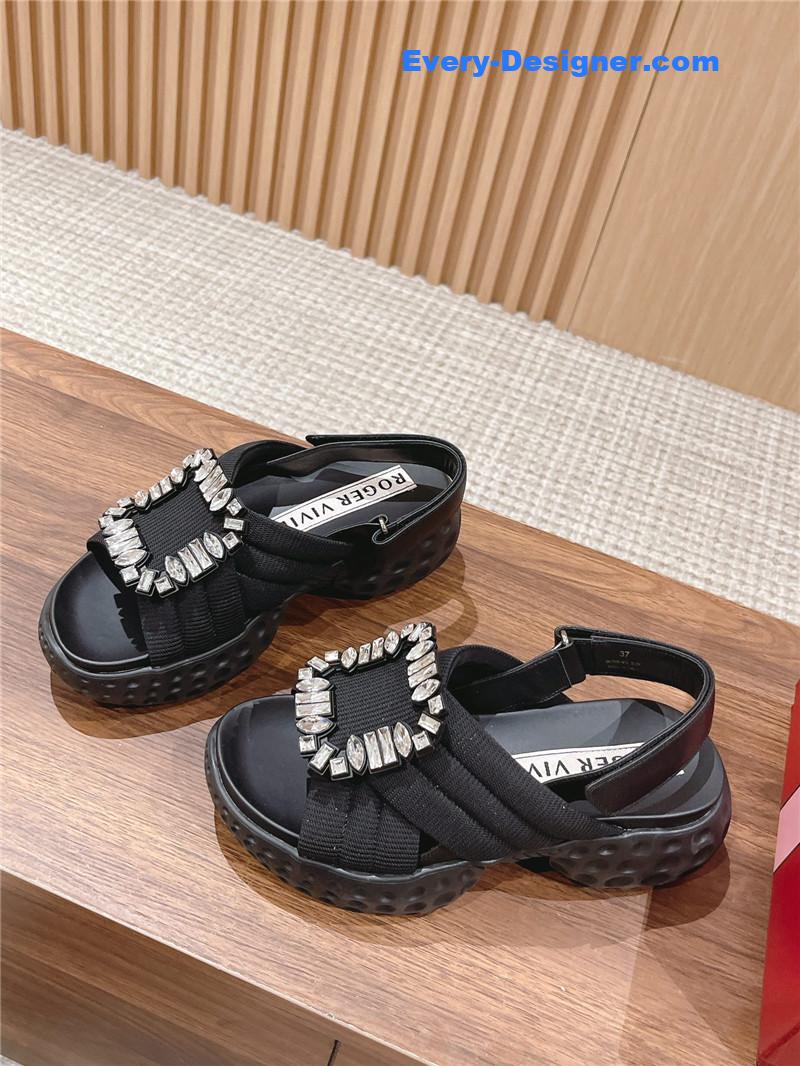 roger vivier D1am0nd buckle platform sandals