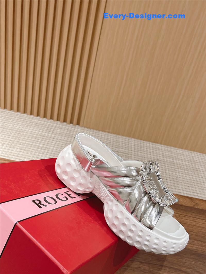 roger vivier D1am0nd buckle platform sandals