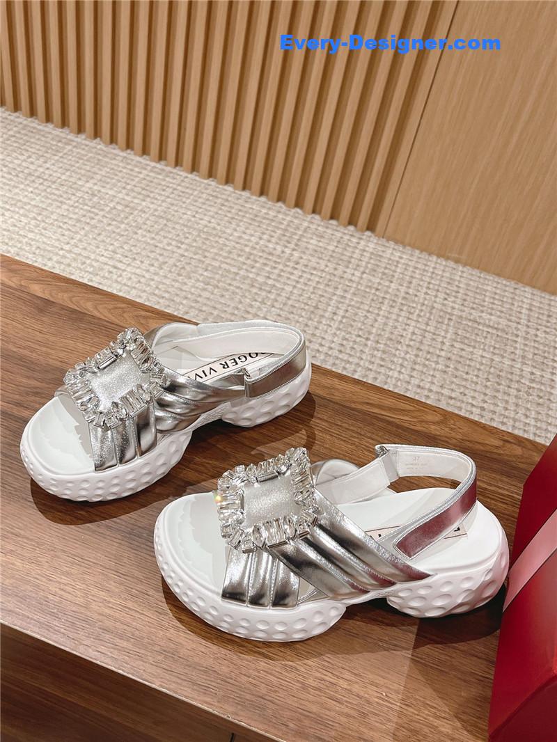 roger vivier D1am0nd buckle platform sandals