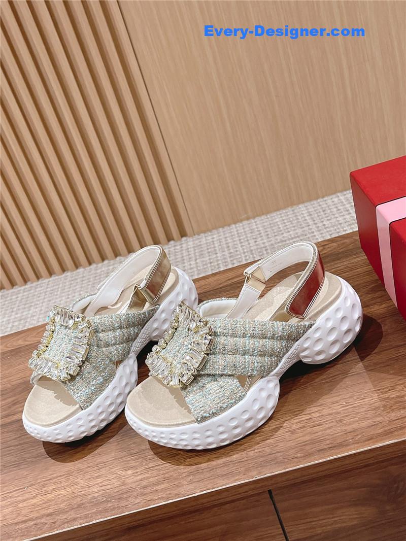 roger vivier D1am0nd buckle platform sandals