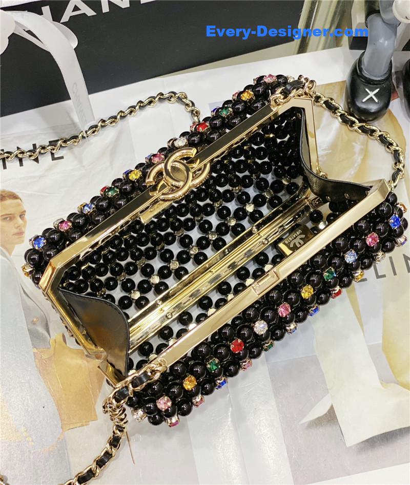 Ch**el glass pearl gem evening bag