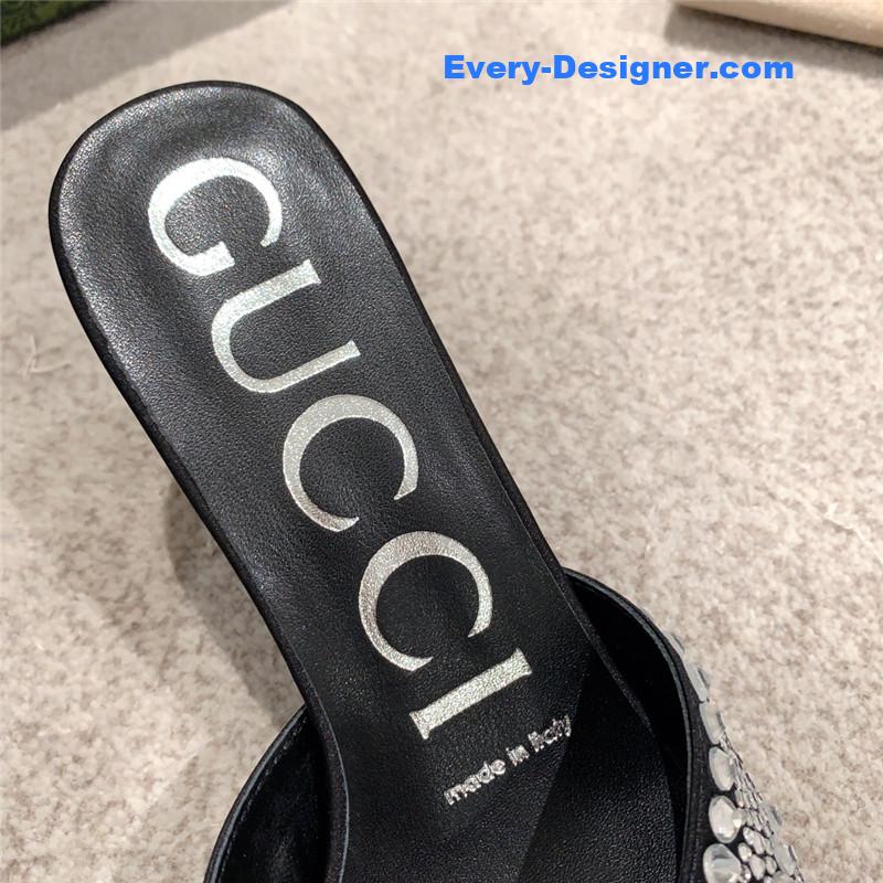 Gvc*1 rhinestone high heel slippers