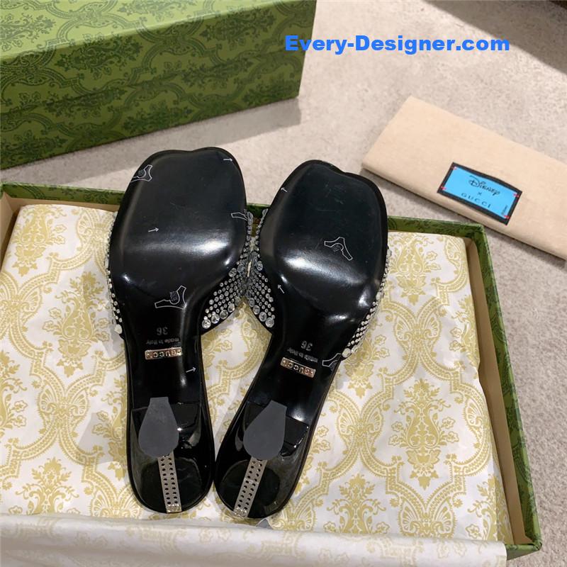 Gvc*1 rhinestone high heel slippers