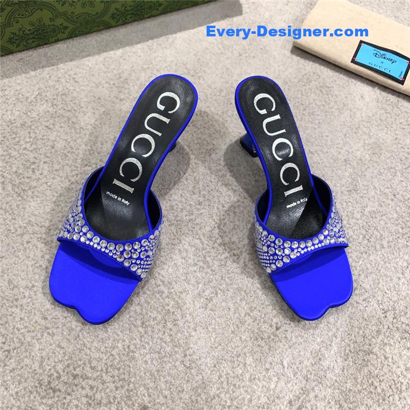 Gvc*1 rhinestone high heel slippers