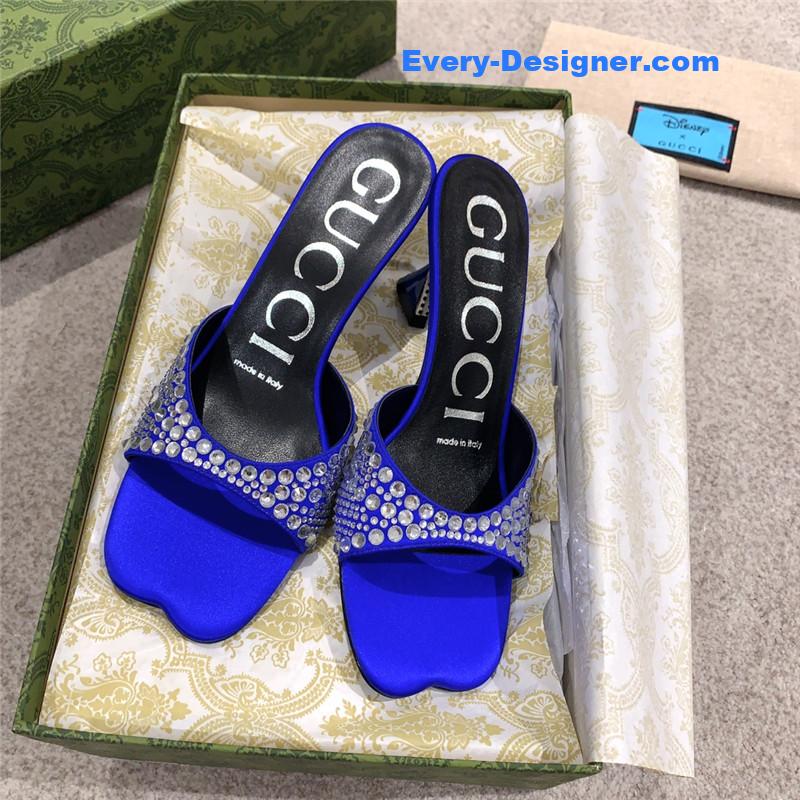 Gvc*1 rhinestone high heel slippers