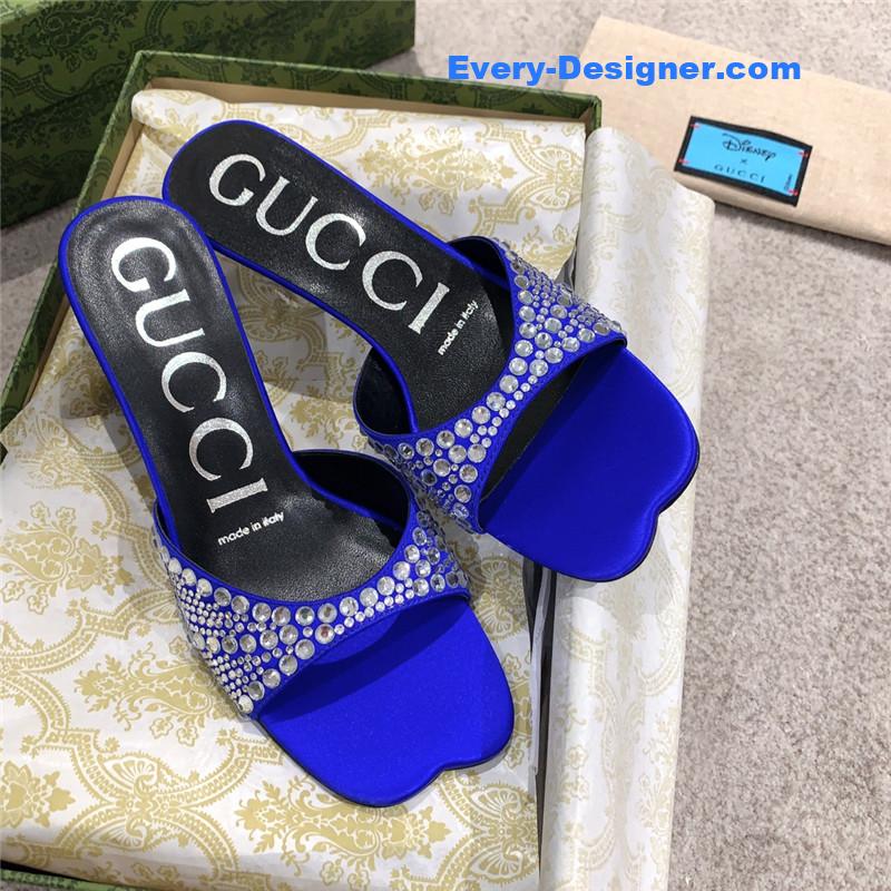 Gvc*1 rhinestone high heel slippers