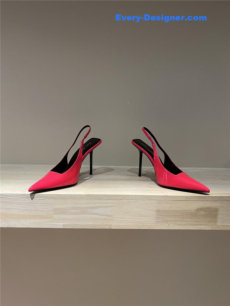 Y51 strap back elastic pointed toe high heel sandals