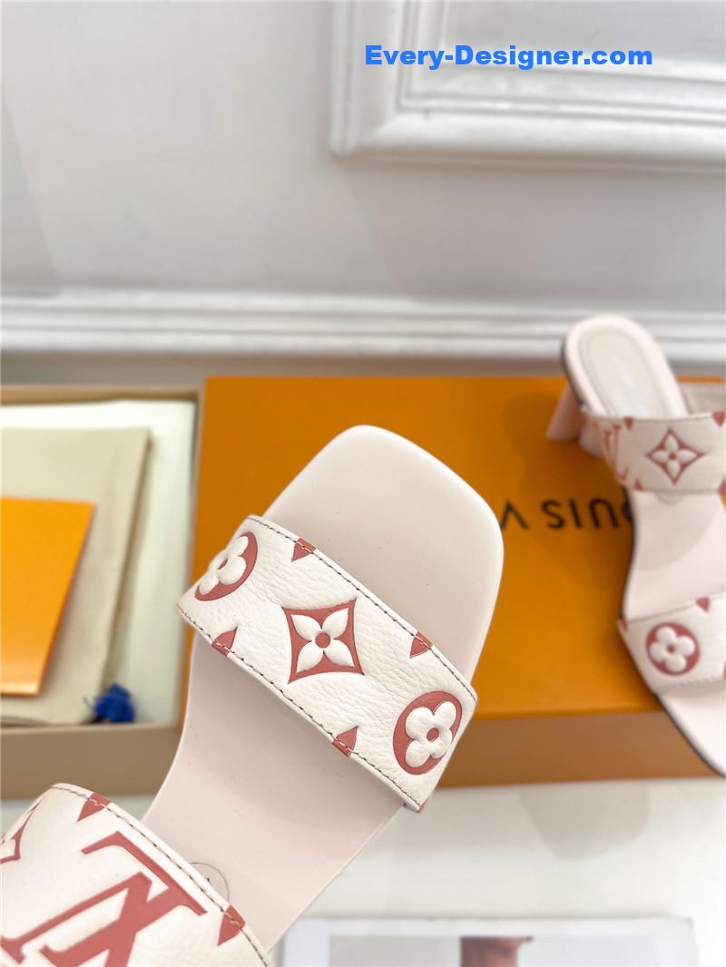 l0vis Vvtt0n lv plum blossom heel embossed sandals