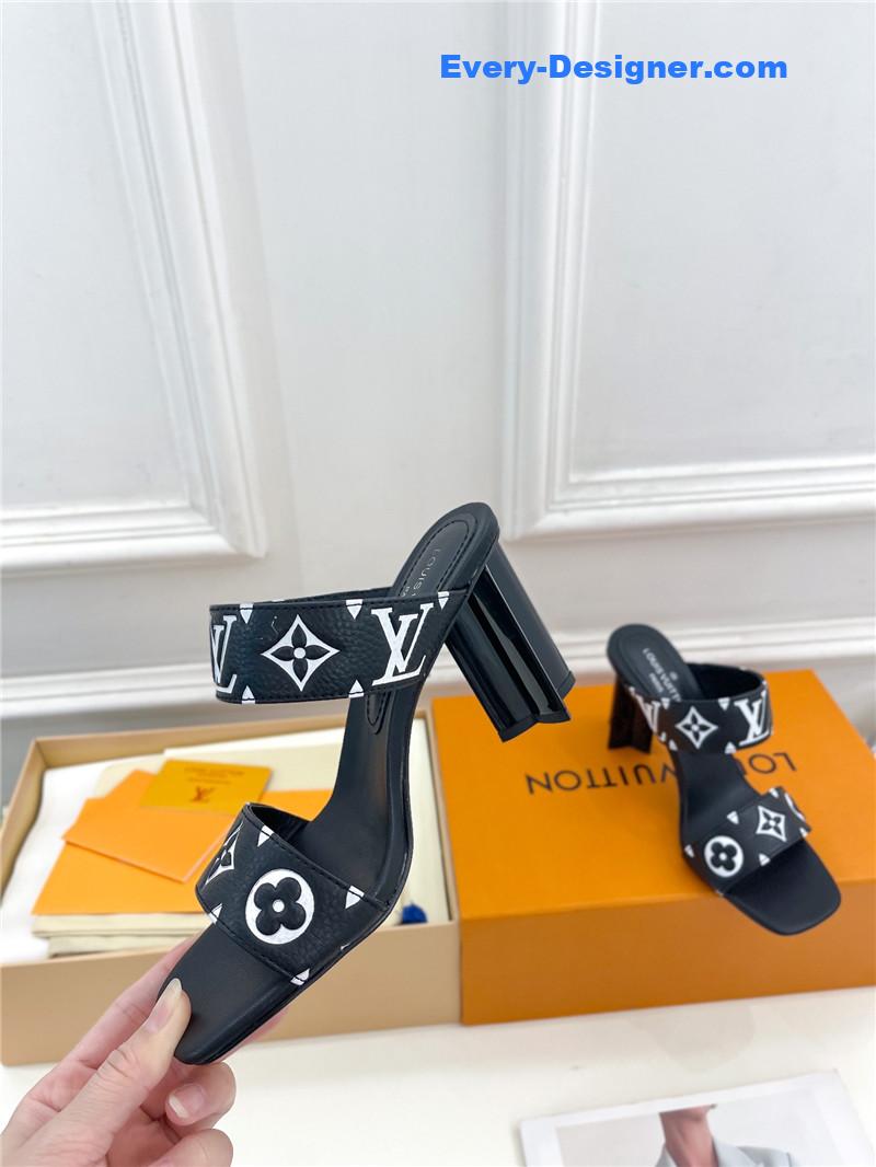 l0vis Vvtt0n lv plum blossom heel embossed sandals