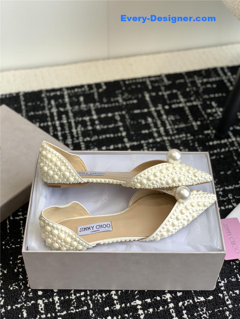 J1m*y Ch00 pearl embellished shoes
