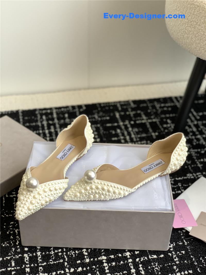 J1m*y Ch00 pearl embellished shoes