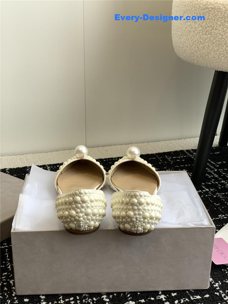 J1m*y Ch00 pearl embellished shoes