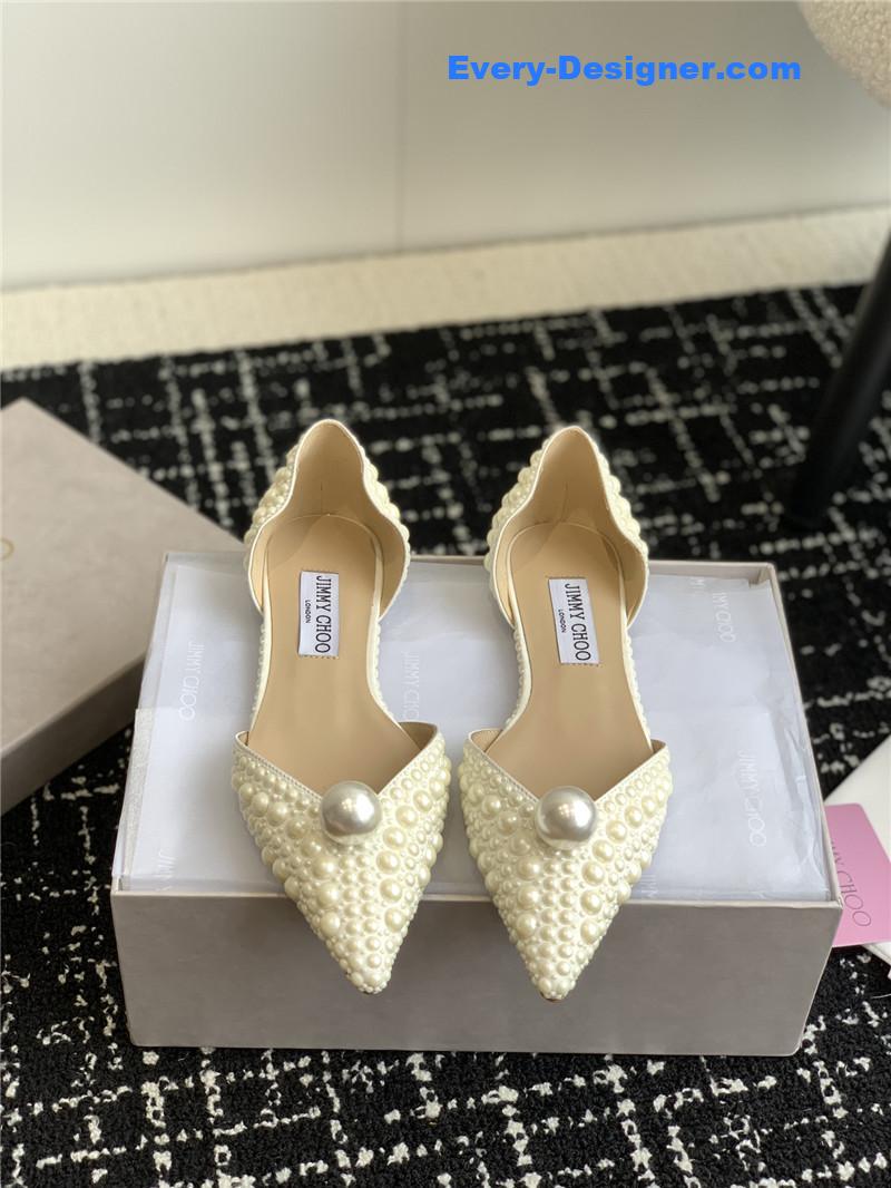 J1m*y Ch00 pearl embellished shoes