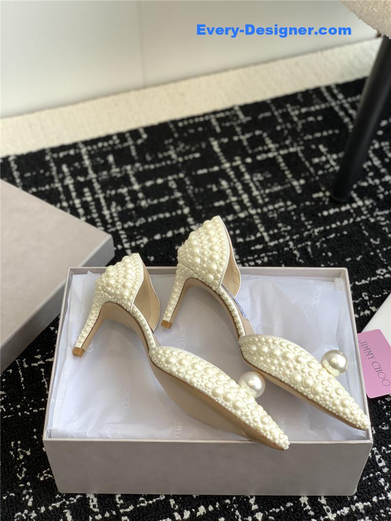 J1m*y Ch00 pearl embellished shoes