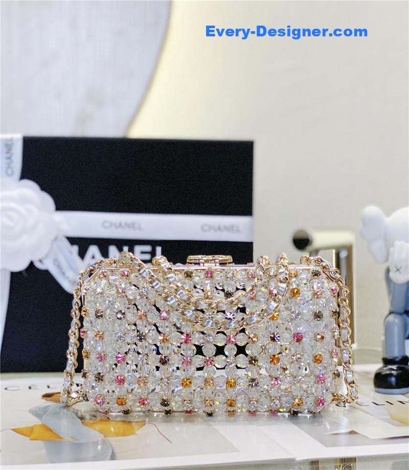 Ch**el glass pearl gem evening bag