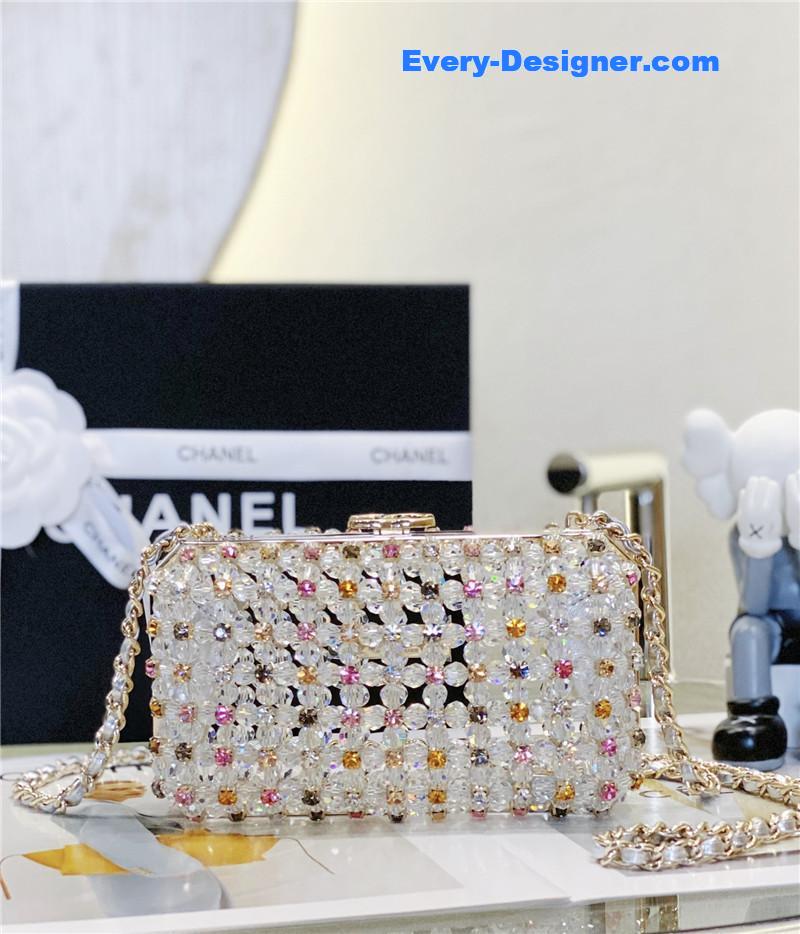 Ch**el glass pearl gem evening bag