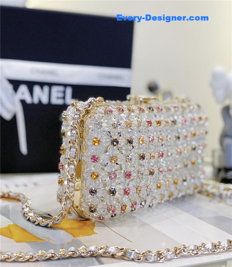 Ch**el glass pearl gem evening bag