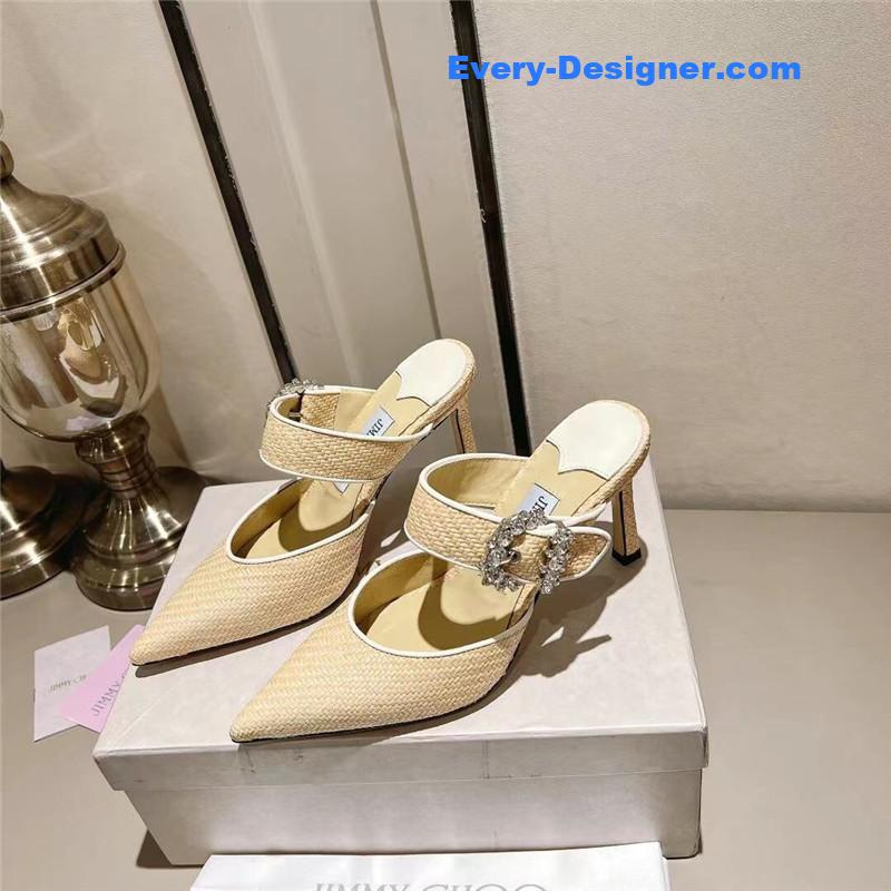 J1m*y Ch00 buckle heeled sandals