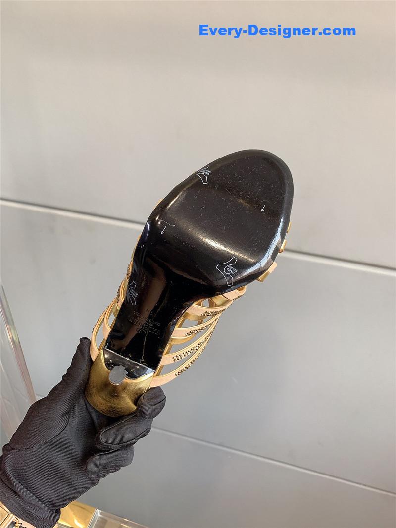 Va1e*ntin0 rhinestone high heel slippers