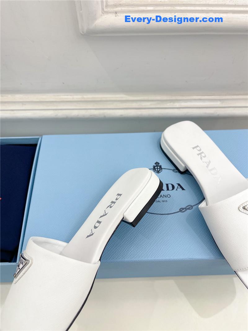 Pra*a catwalk style triangle buckle slippers