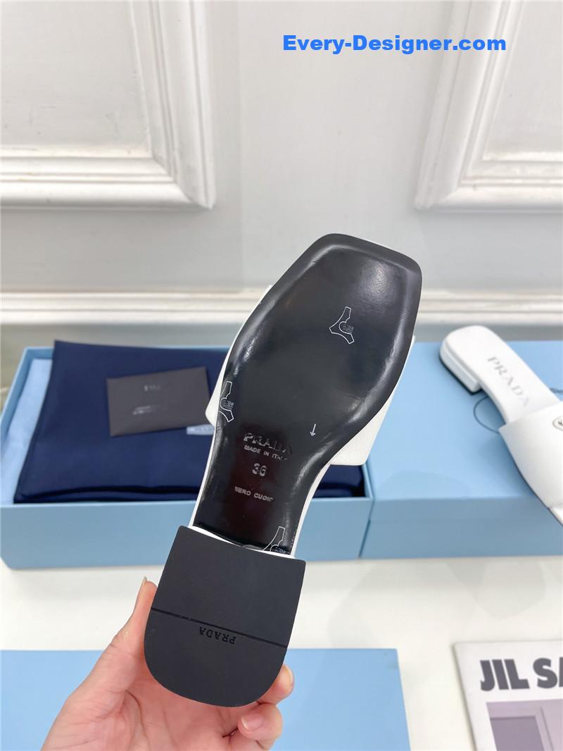 Pra*a catwalk style triangle buckle slippers