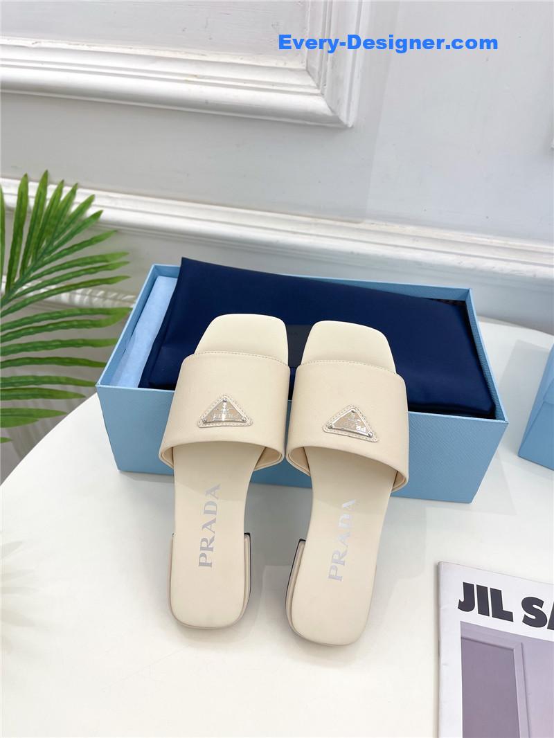 Pra*a catwalk style triangle buckle slippers