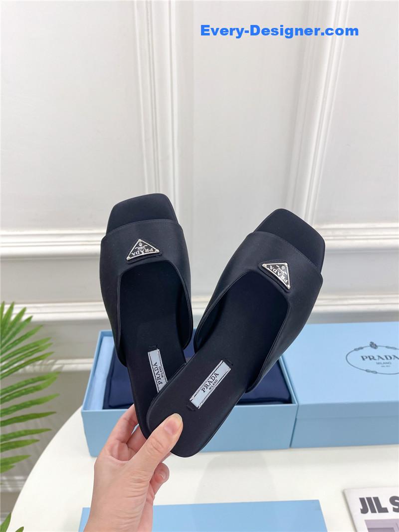 Pra*a catwalk style triangle buckle slippers