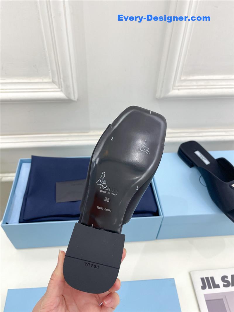 Pra*a catwalk style triangle buckle slippers