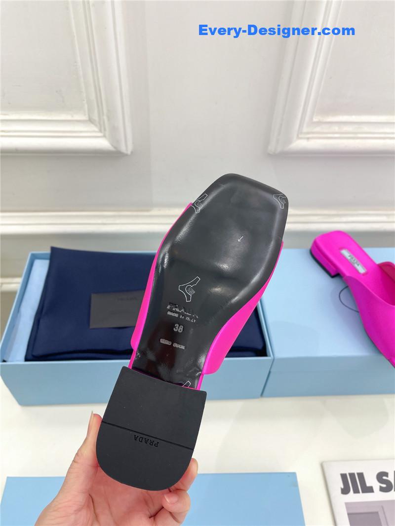 Pra*a catwalk style triangle buckle slippers