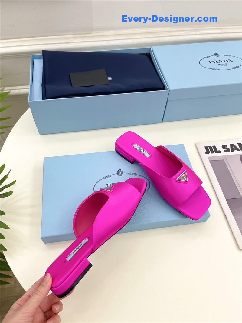 Pra*a catwalk style triangle buckle slippers