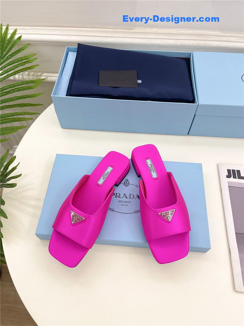 Pra*a catwalk style triangle buckle slippers