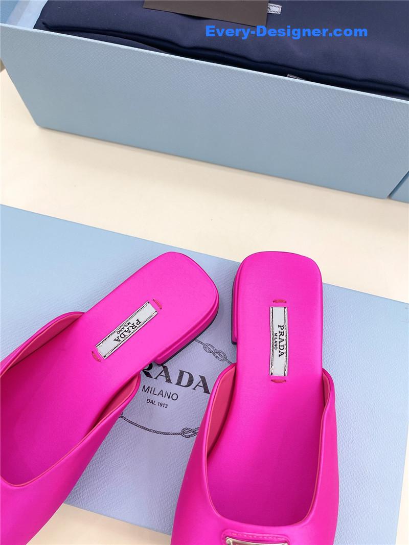 Pra*a catwalk style triangle buckle slippers