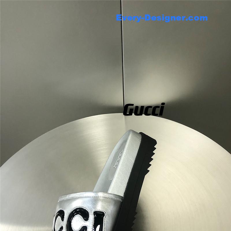 Gvc*1 letter logo platform slippers