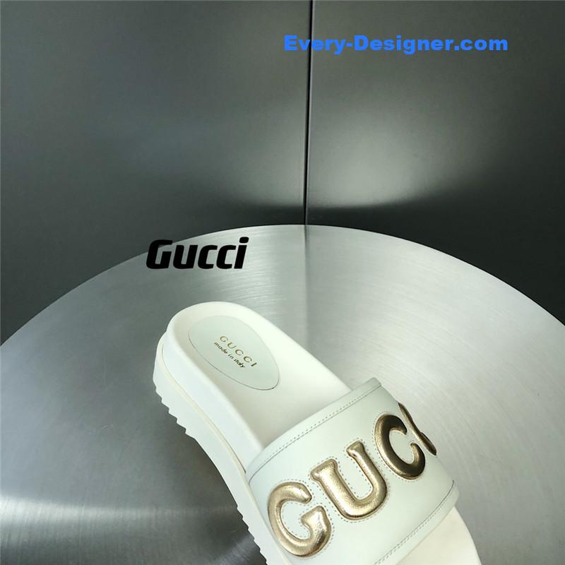 Gvc*1 letter logo platform slippers