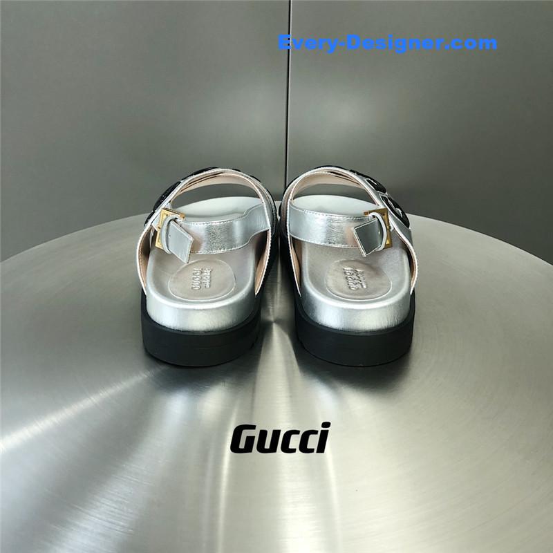Gvc*1 letter logo platform slippers sandals