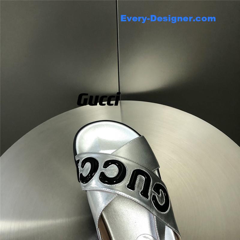 Gvc*1 letter logo platform slippers sandals