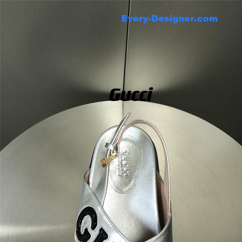 Gvc*1 letter logo platform slippers sandals