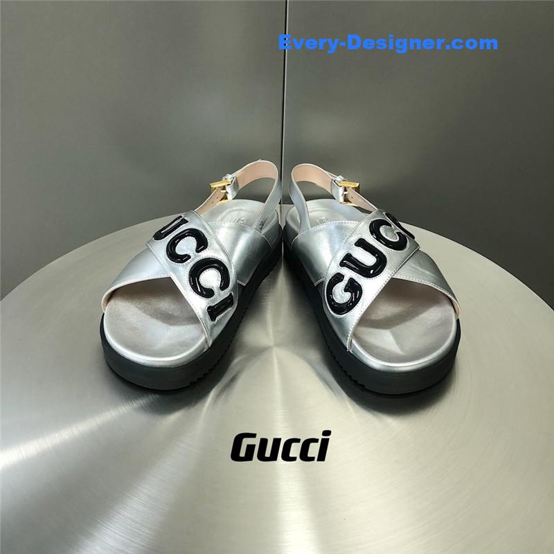 Gvc*1 letter logo platform slippers sandals