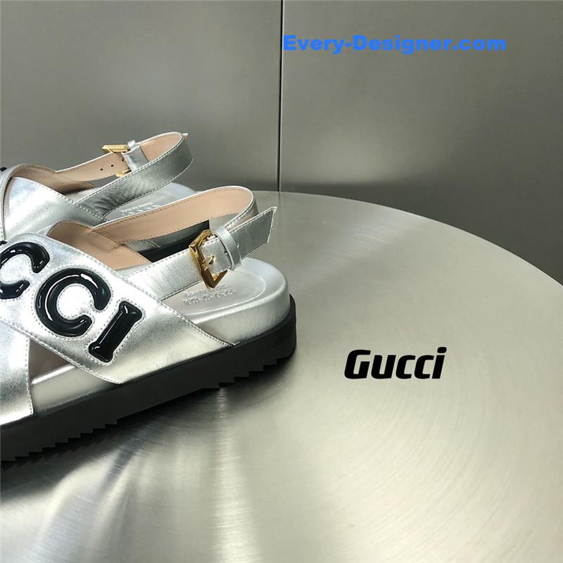 Gvc*1 letter logo platform slippers sandals