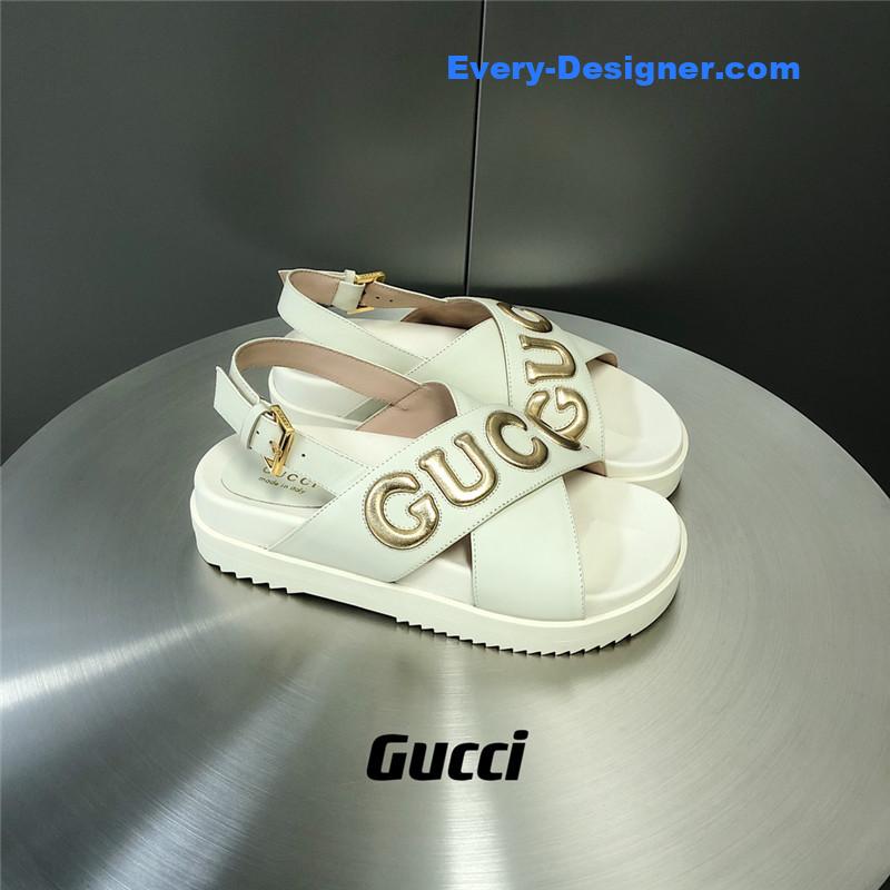 Gvc*1 letter logo platform slippers sandals